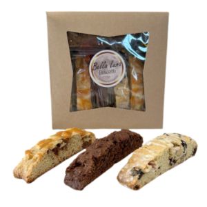 Amore Bundle: Caramel Turtle, Double Chocolate Chip, Cherry Almond Glaze - 15 Biscotti