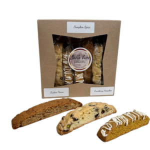 Thanksgiving Bundle: Pumpkin Spice, Butter Pecan, Cranberry Pistachio - 15 Biscotti